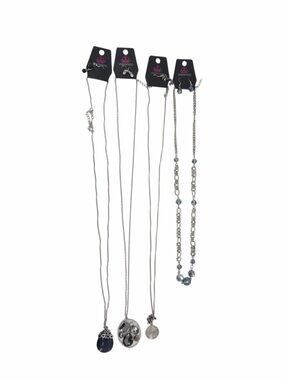 paparazzi Silver-Tone Layered Necklace Set with Blue Accents